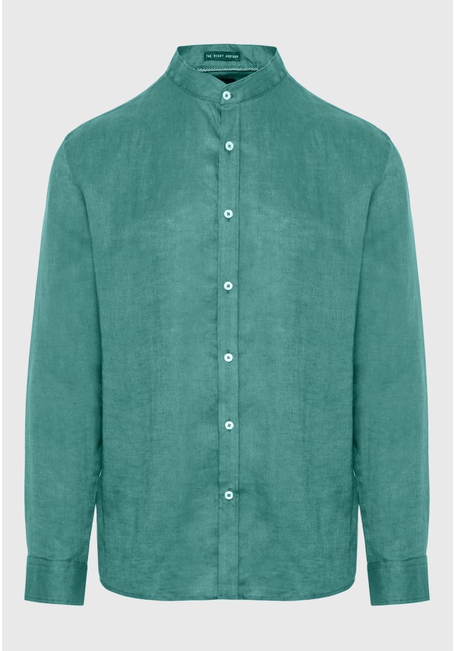Mao neck linen shirt