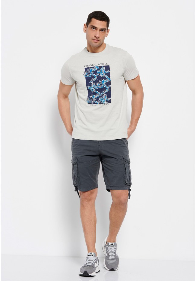 T-shirt με φλοράλ frame τύπωμα