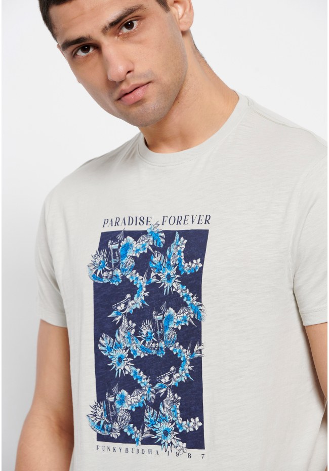T-shirt με φλοράλ frame τύπωμα