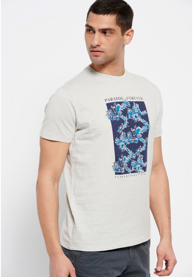 T-shirt με φλοράλ frame τύπωμα
