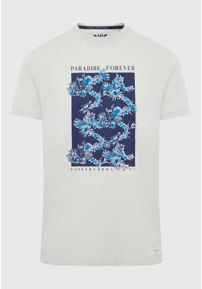 T-shirt με φλοράλ frame τύπωμα