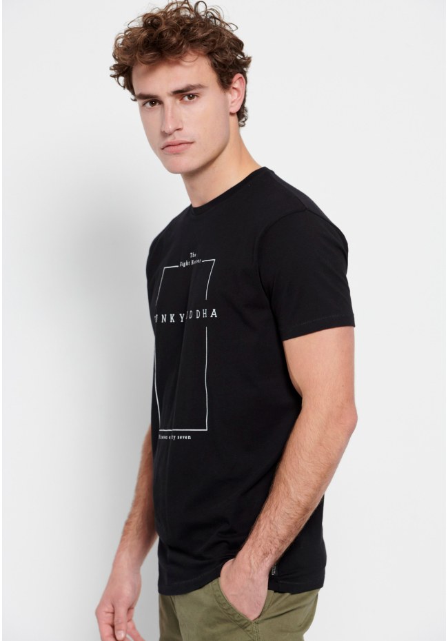 Crew neck t-shirt with minimal branded print