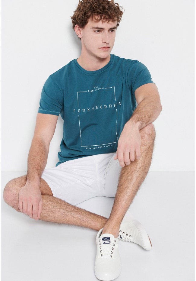 Crew neck t-shirt with minimal branded print