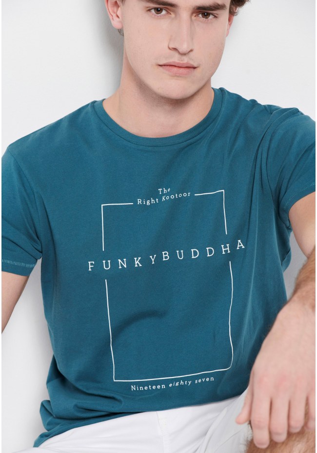 Crew neck t-shirt with minimal branded print