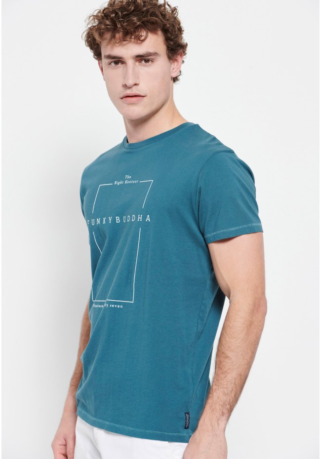 Crew neck t-shirt with minimal branded print