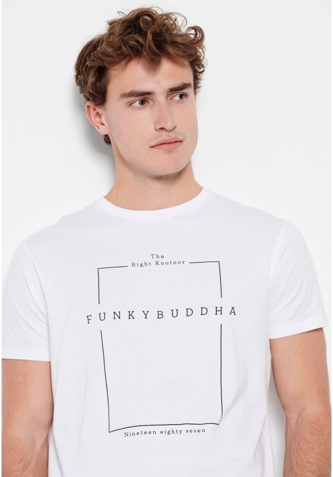 Crew neck t-shirt with minimal branded print