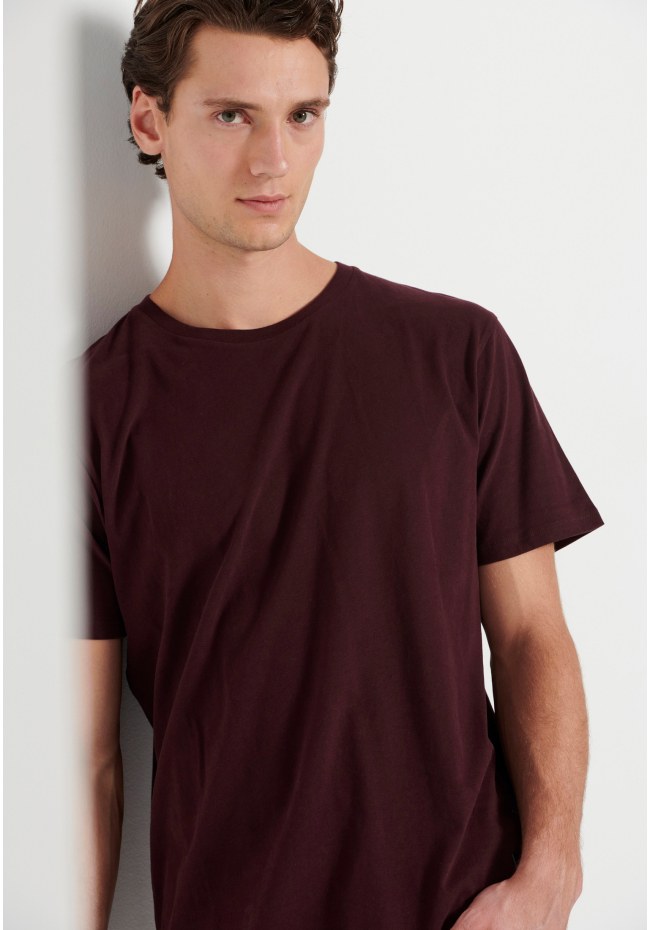 Relaxed fit μονόχρωμο t-shirt