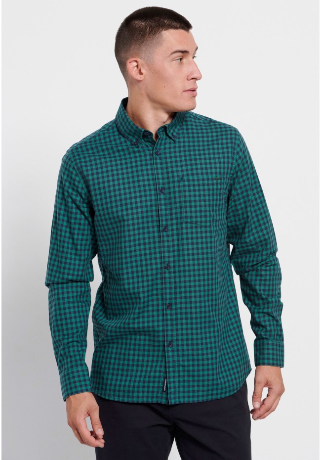 Men's plaid shirt with front pocket