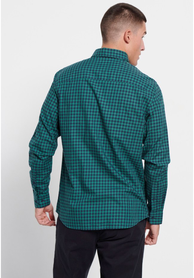 Men's plaid shirt with front pocket