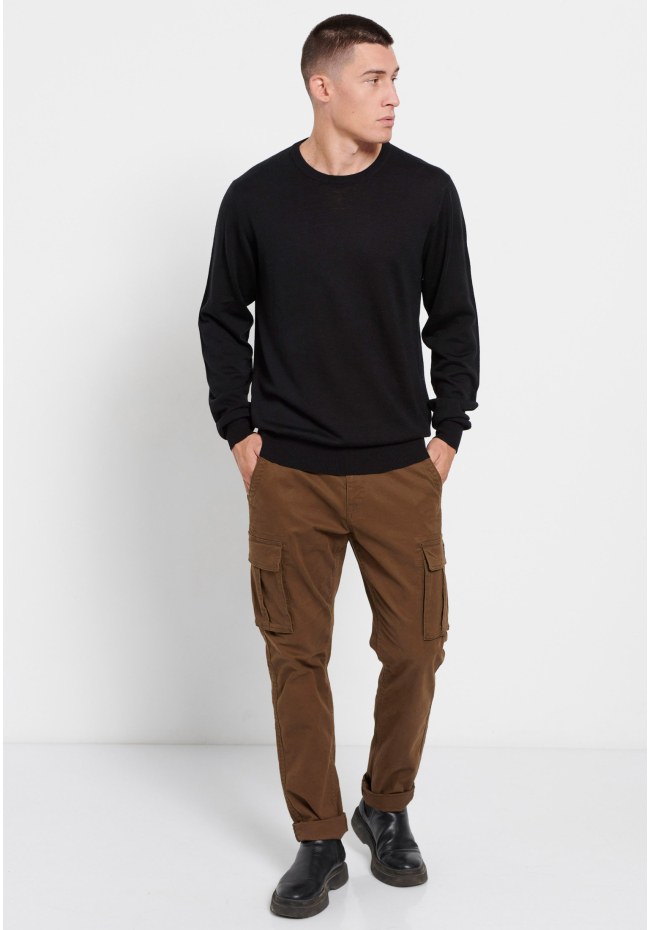 Men's crew neck sweater merino blend