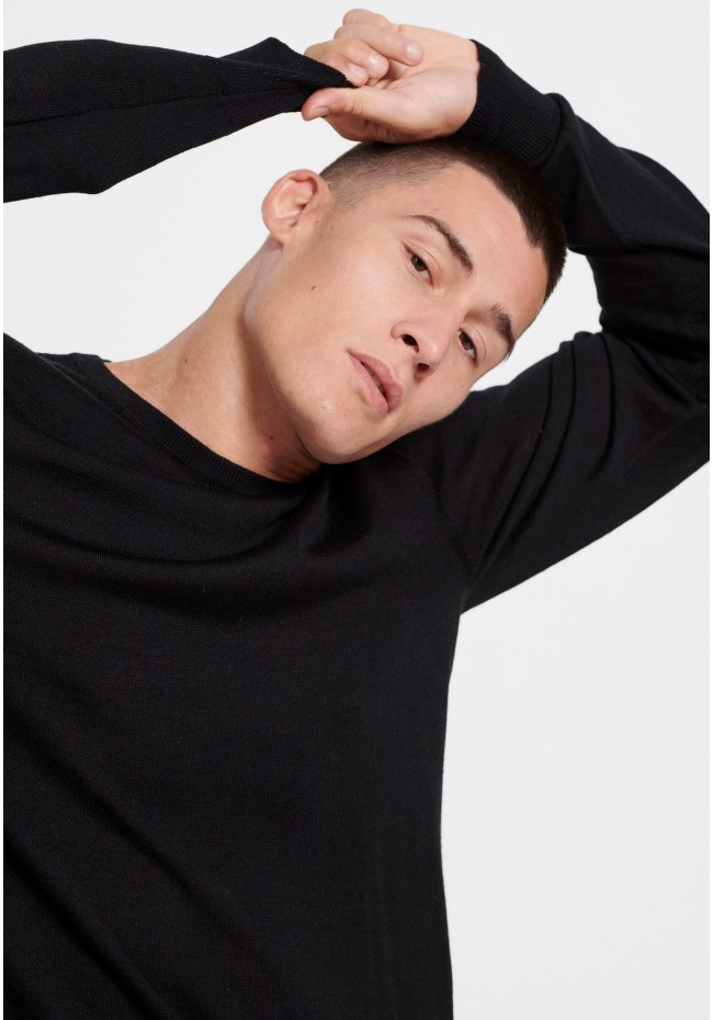 Men's crew neck sweater merino blend