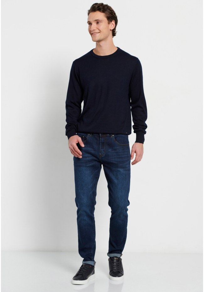 Men's crew neck sweater merino blend