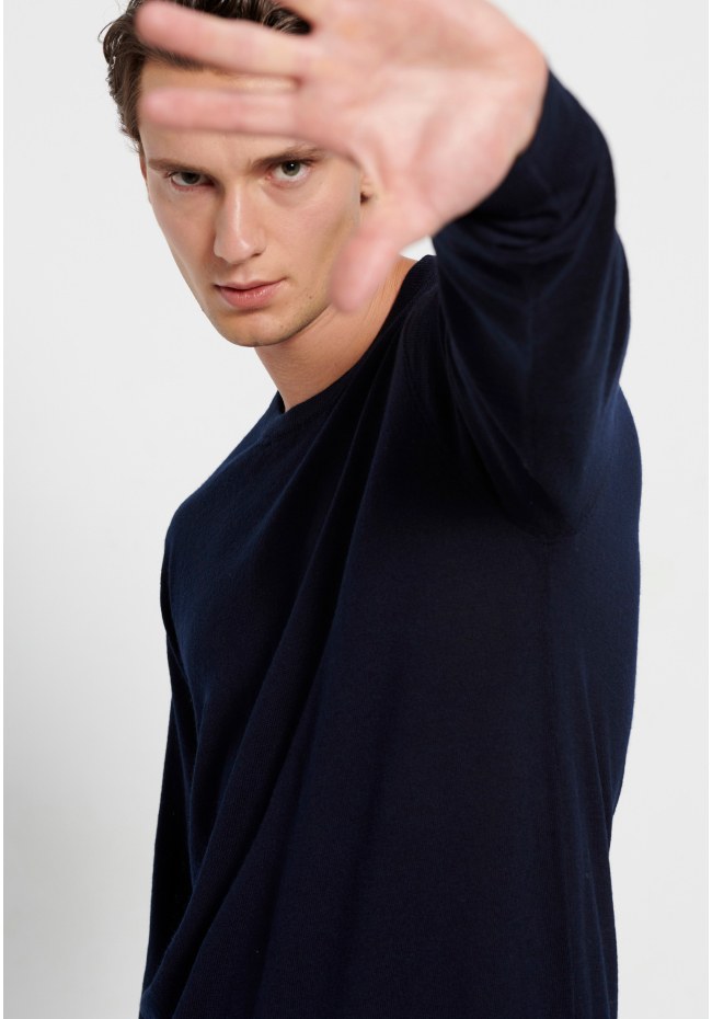 Men's crew neck sweater merino blend