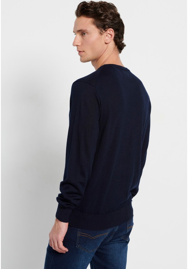 Men's crew neck sweater merino blend