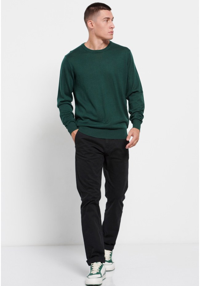 Men's crew neck sweater merino blend