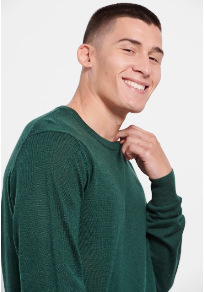 Men's crew neck sweater merino blend