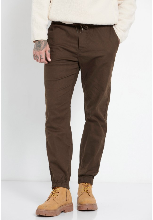 Relaxed fit chino παντελόνι σε micro ζακάρ ύφανση (dobby)