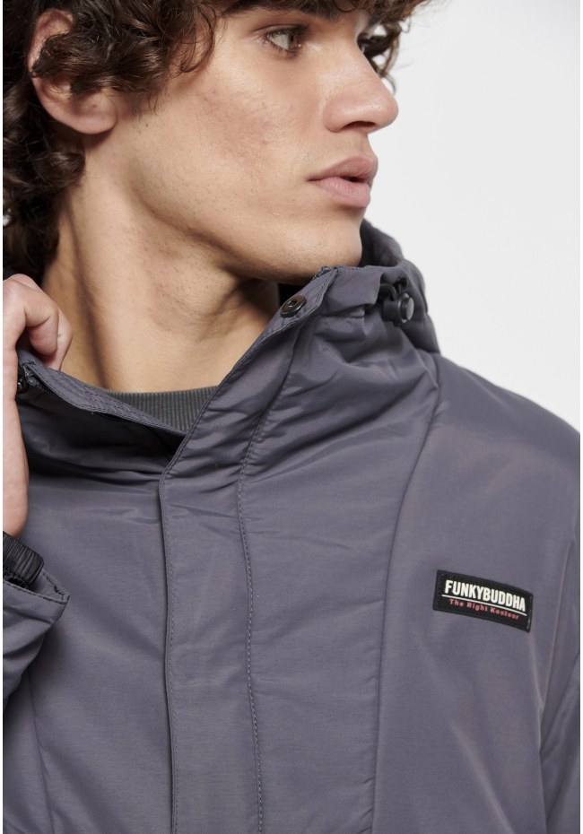 Ανδρικό overhead jacket με κουκούλα