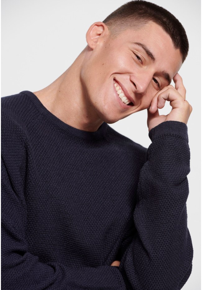 Relaxed fit πουλόβερ με στρογγυλή λαιμόκοψη