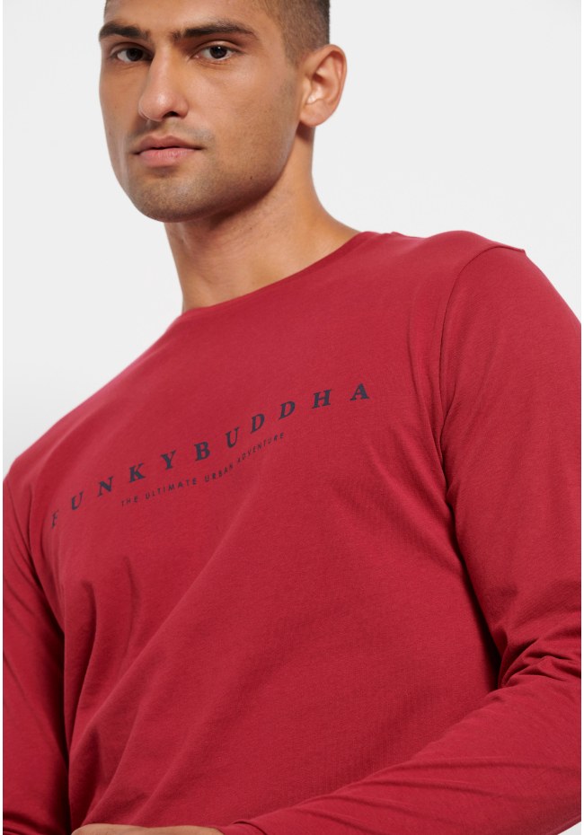 Μακρυμάνικη μπλούζα με branded τύπωμα