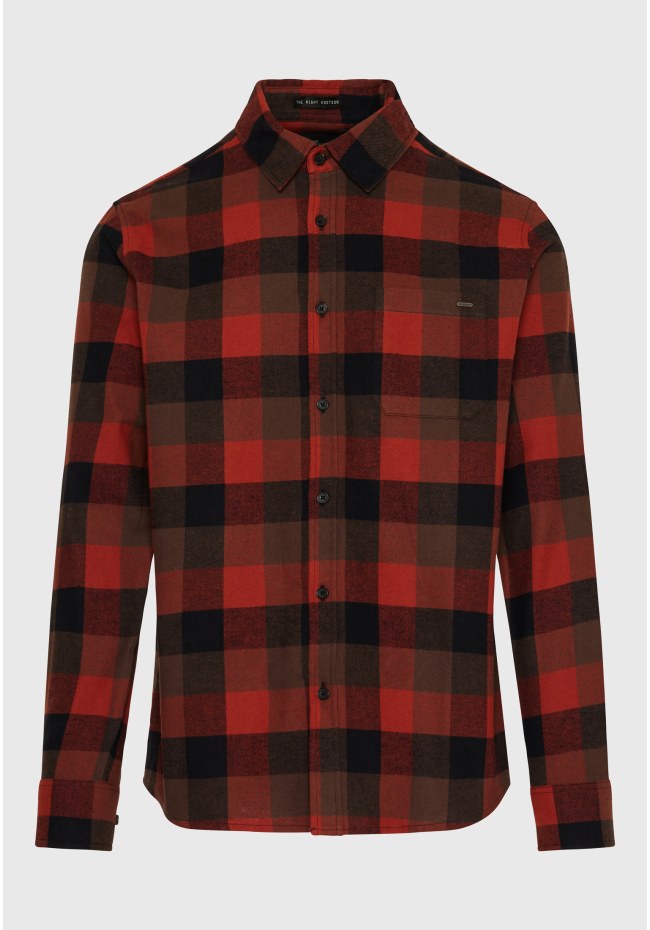 Flannel plaid shirt with pocket