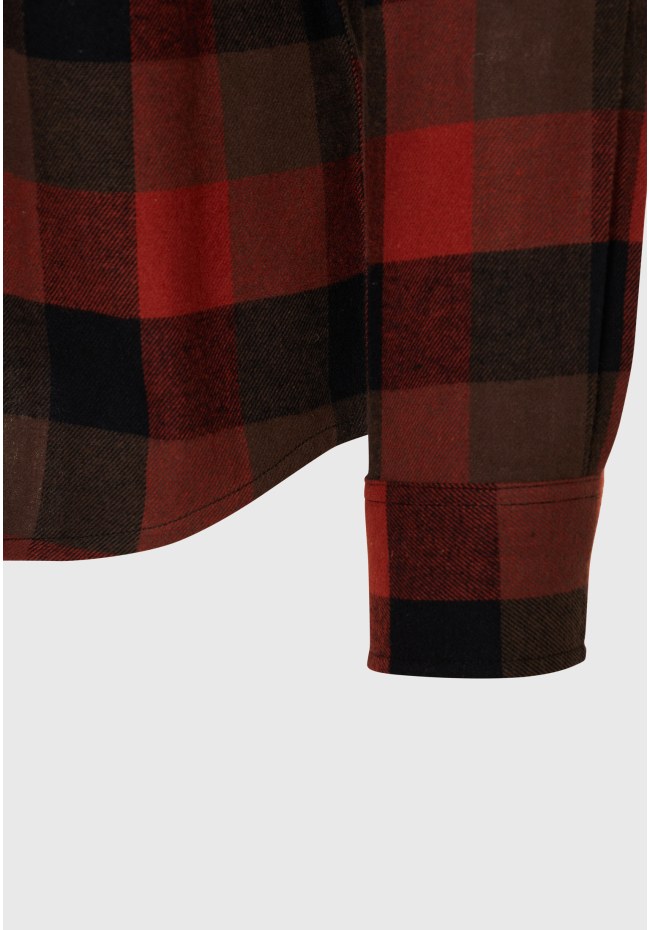 Flannel plaid shirt with pocket