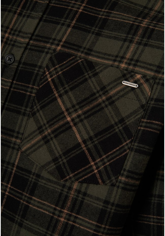 Flannel plaid shirt with pocket