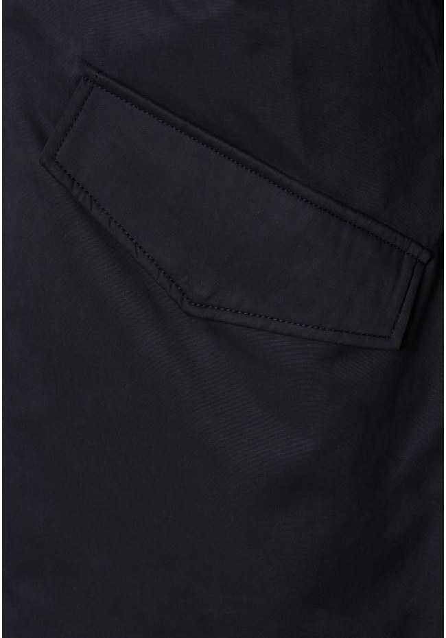 Men's parka with detachable hood and fur