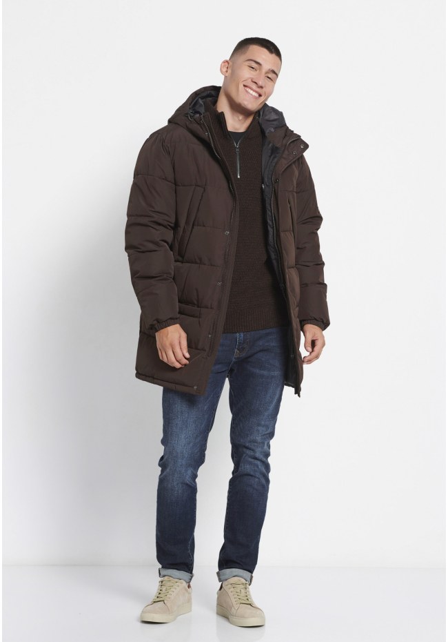 Men's hooded puffer parka jacket