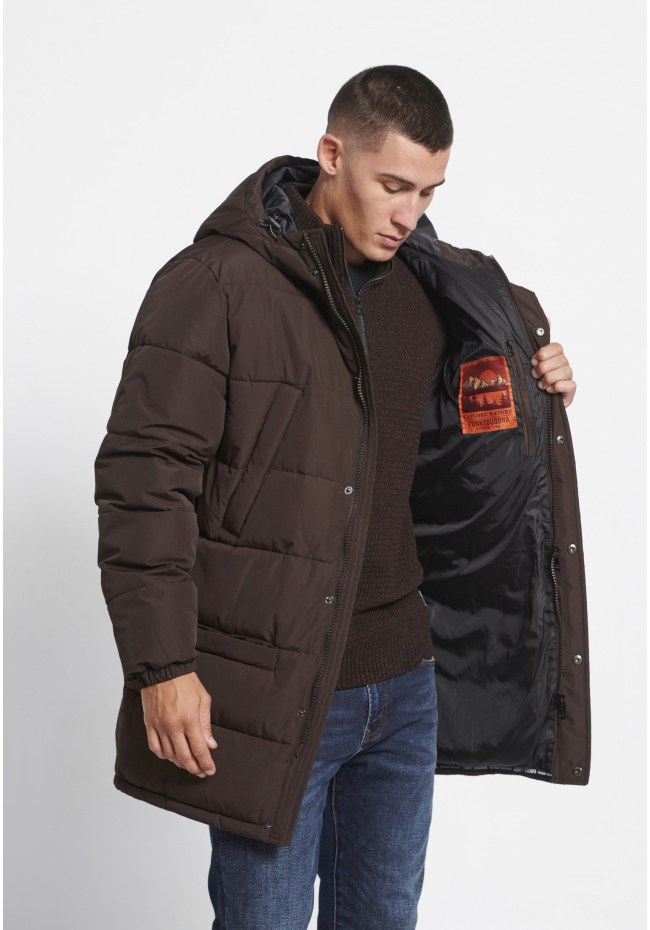 Men's hooded puffer parka jacket