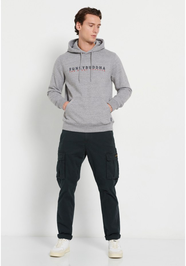 Overhead hoodie with branded print
