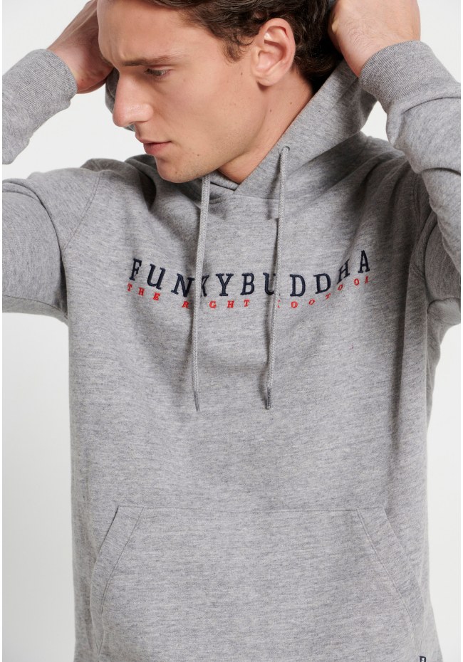 Overhead hoodie with branded print