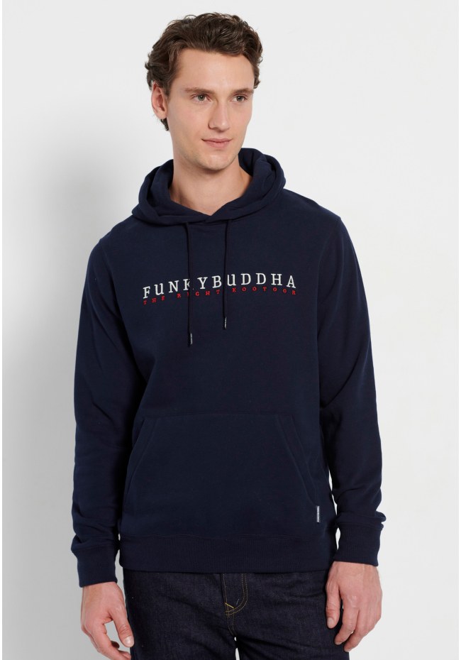 Overhead hoodie with branded print