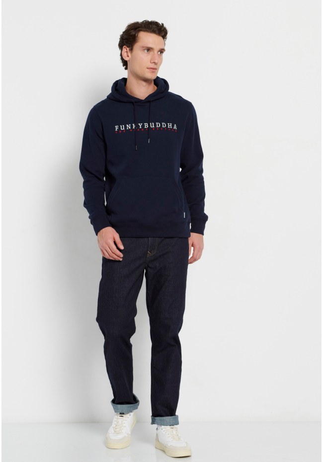 Overhead hoodie with branded print