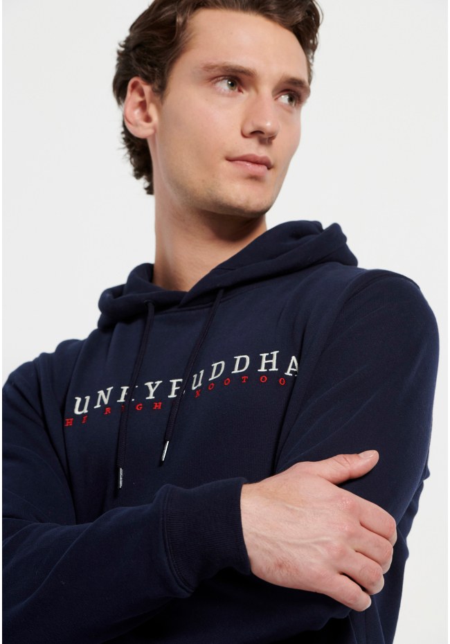 Overhead hoodie with branded print