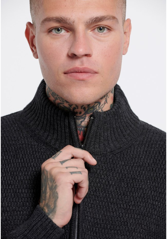 Πλεκτή ζακέτα με φερμουάρ