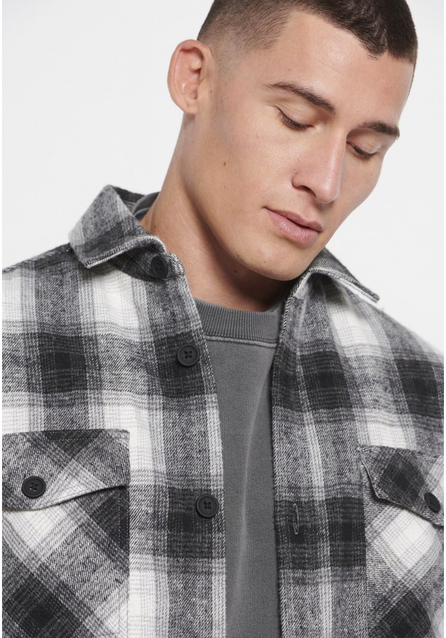 Oversized plaid flannel overshirt shirt