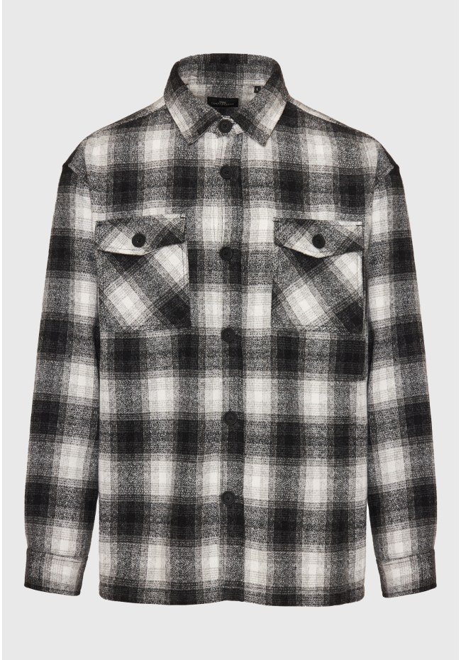 Oversized plaid flannel overshirt shirt
