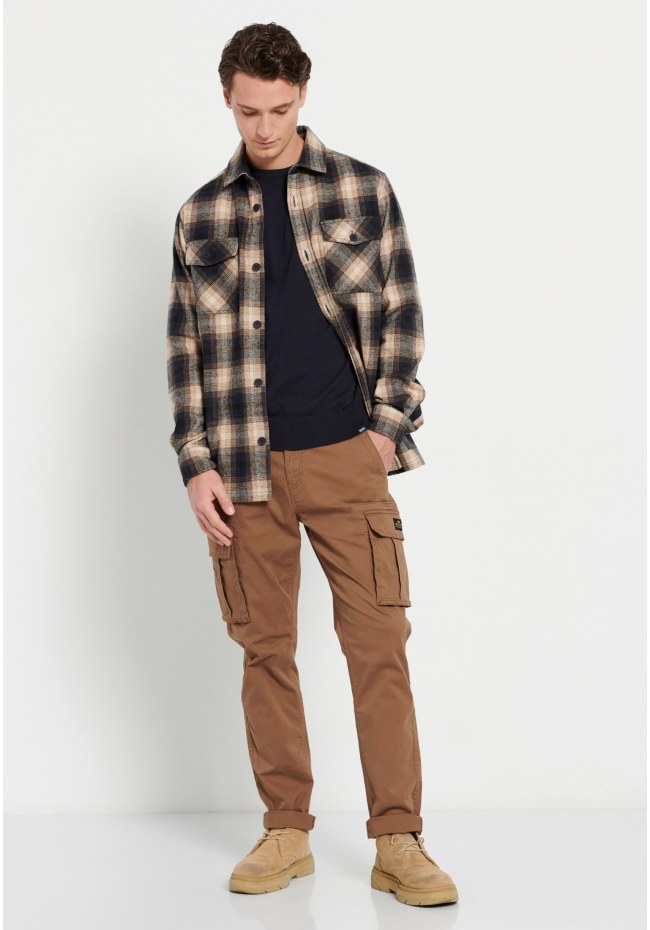 Oversized plaid flannel overshirt shirt