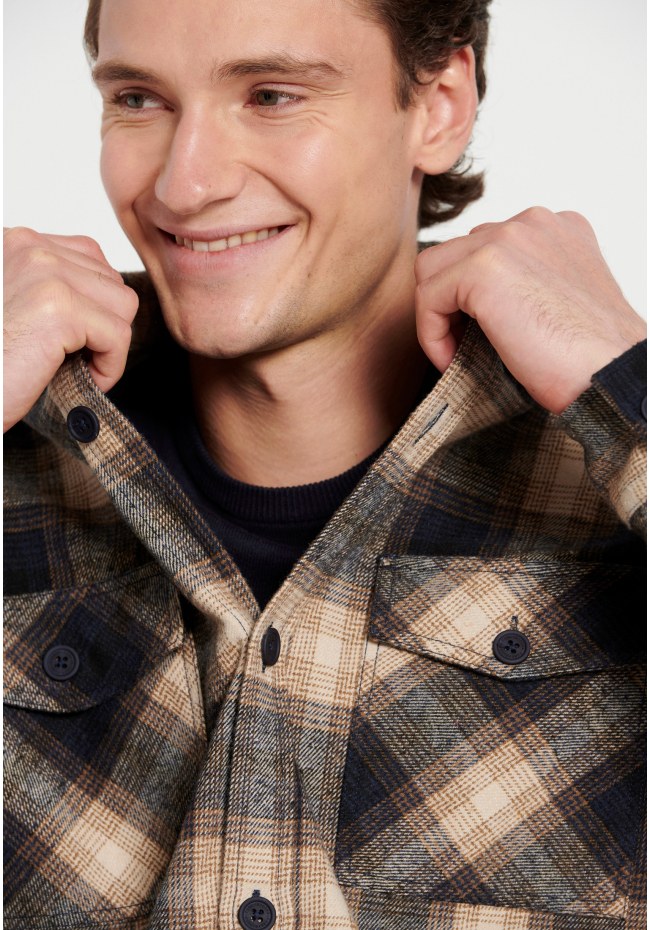 Oversized plaid flannel overshirt shirt