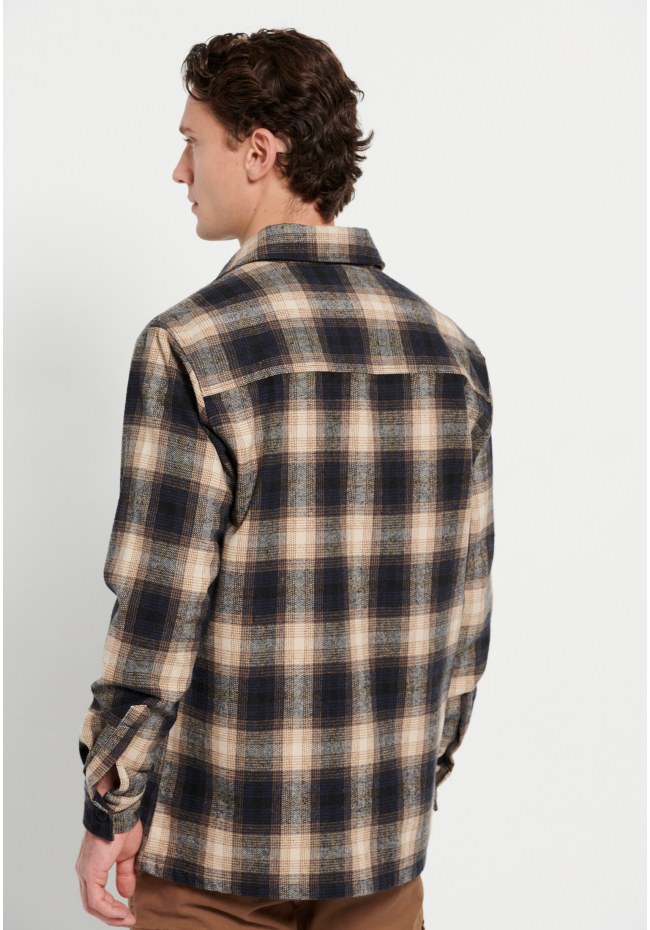 Oversized plaid flannel overshirt shirt