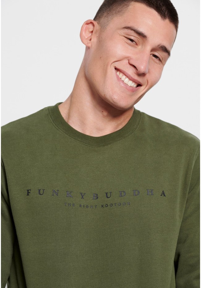 Crew neck sweatshirt with Funky Buddha print