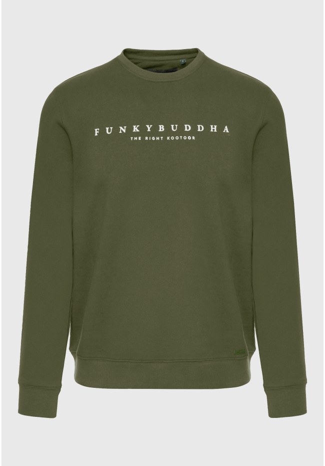 Crew neck sweatshirt with Funky Buddha print