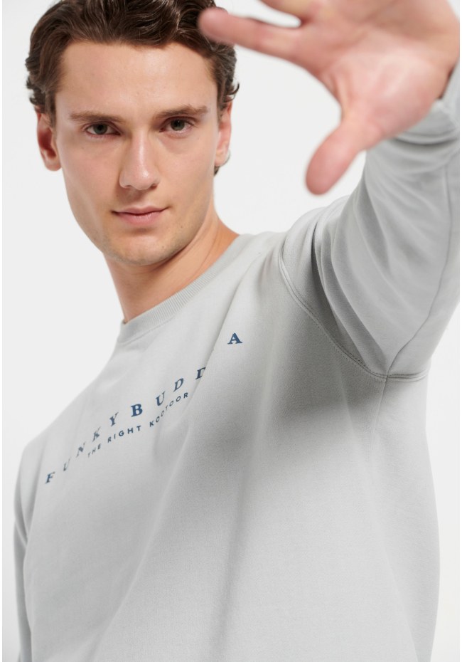 Crew neck sweatshirt with Funky Buddha print