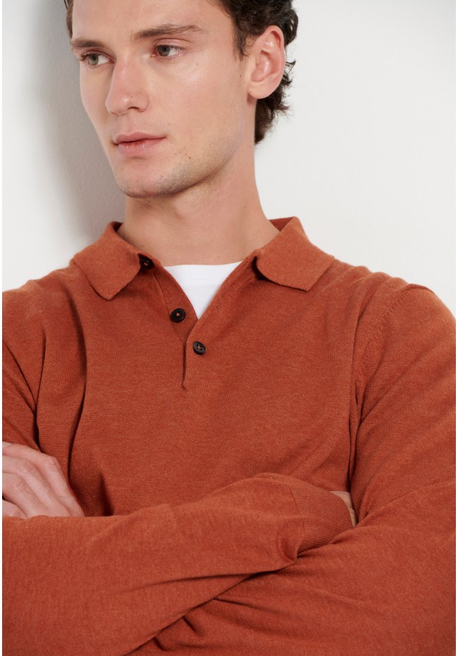 Men's knitted polo shirt