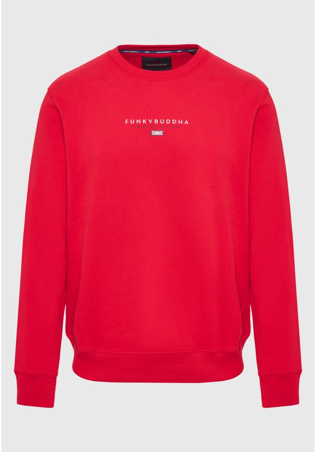 Chest branded printed crew neck sweatshirt