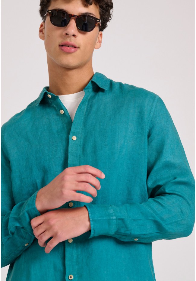 Garment dyed λινό πουκάμισο - The essentials