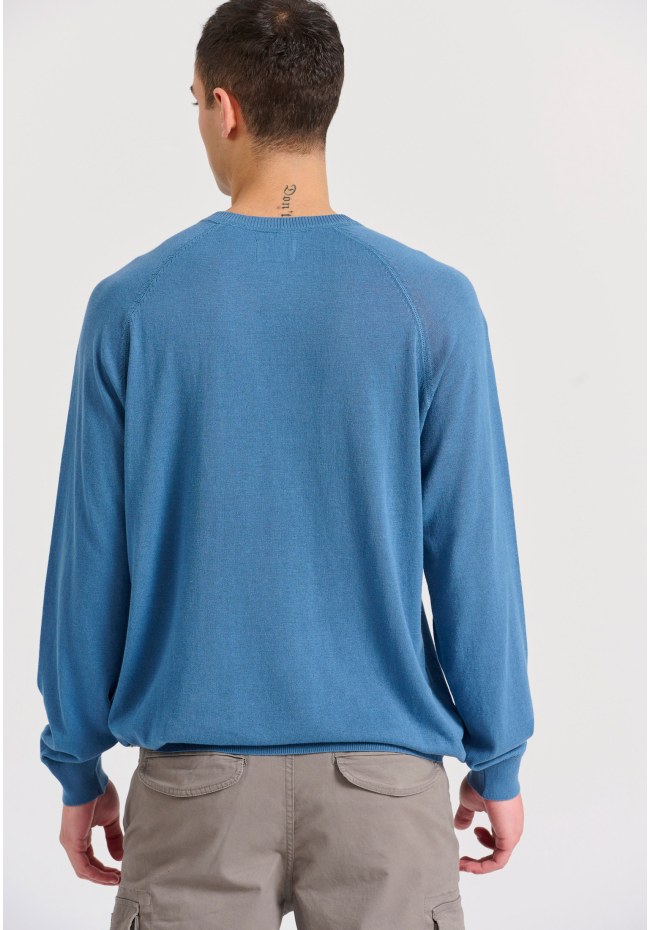 Linen blend ανδρική lightweight πλεκτή μπλούζα