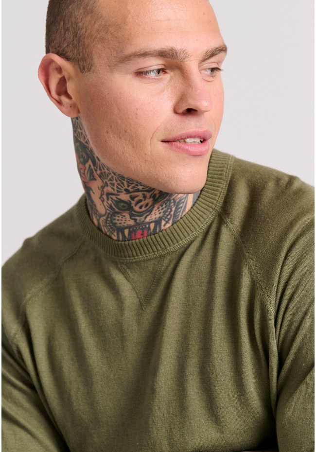 Linen blend men's lightweight sweater