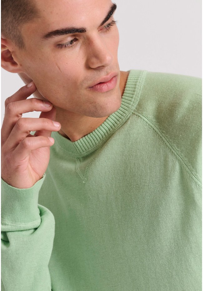 Linen blend ανδρική lightweight πλεκτή μπλούζα